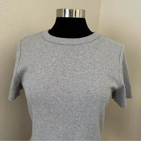 NWOT Boden Cotton Ribbed Grey Short sleeves Modern T-Shirt Size L - Picture 3 of 10